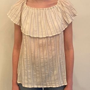 Stripped ruffle top.